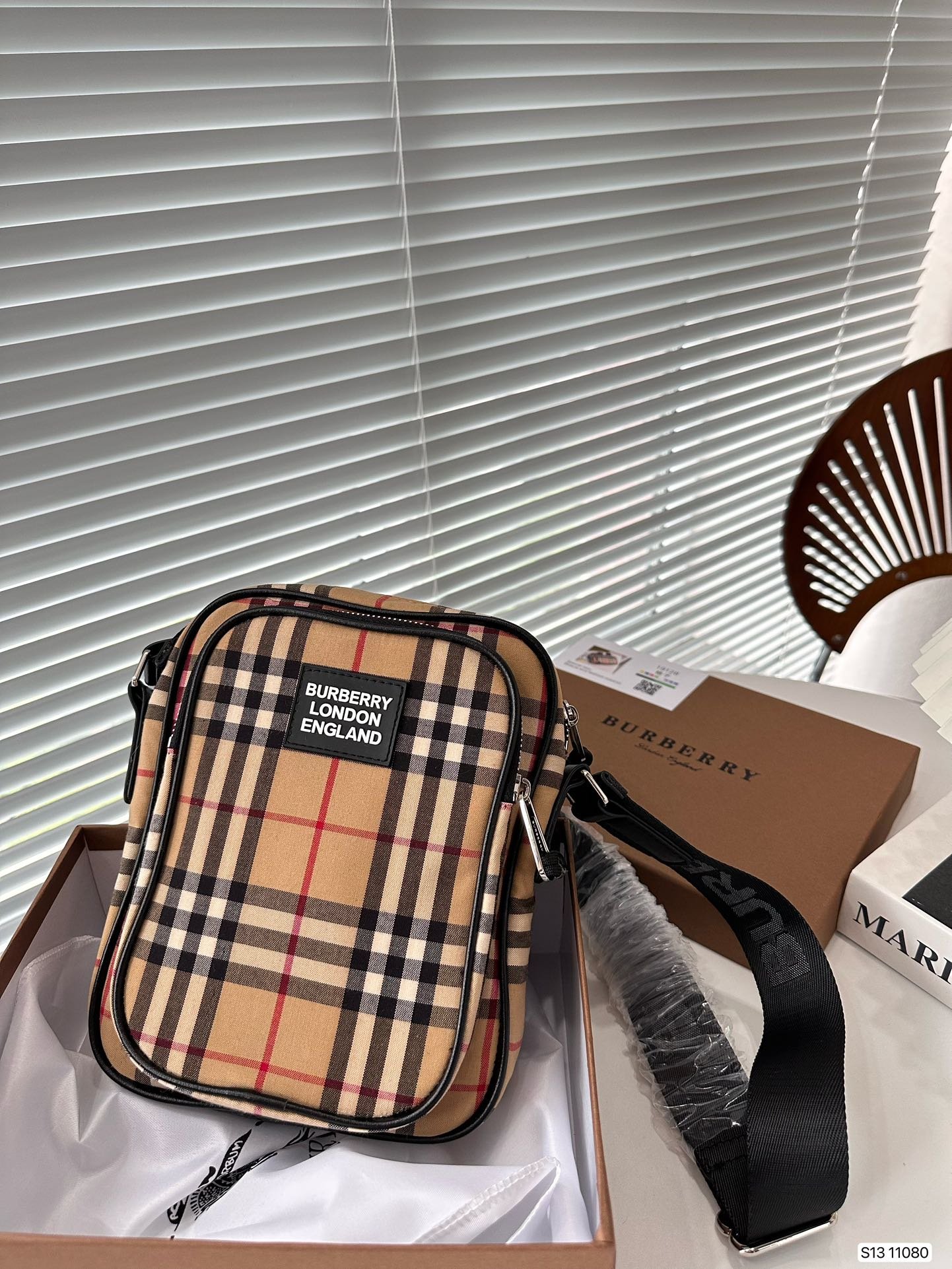BBR Vintage Check Camera Bag Beige Check - Bag