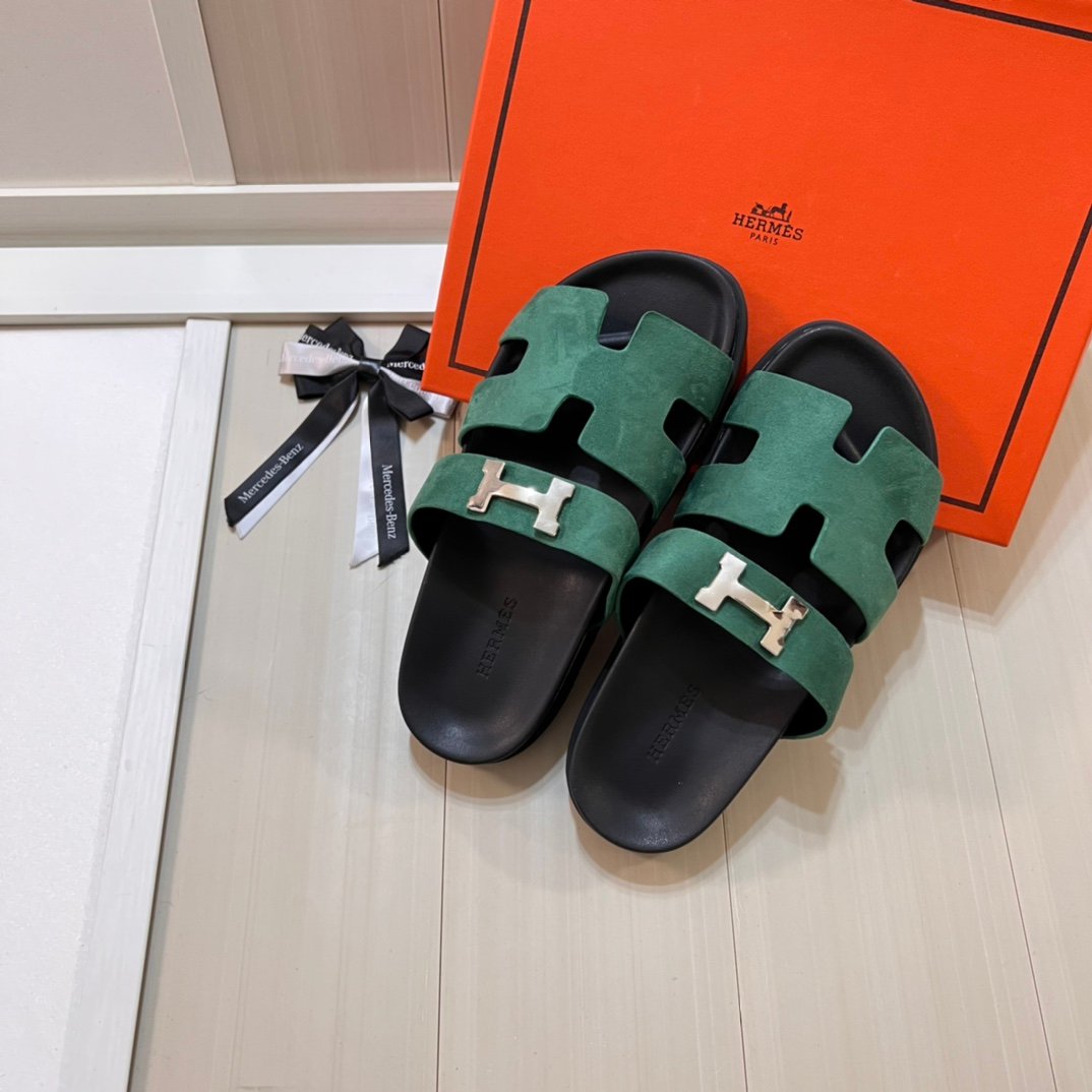 HM Izmir Green Suede - Slides - Image 9