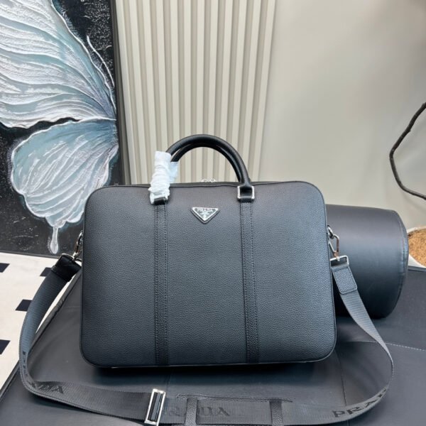 PR Saffiano Leather Briefcase Black - Bag