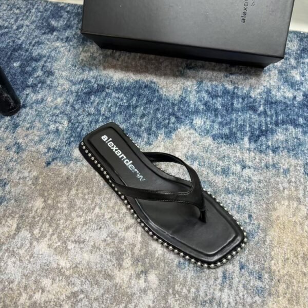 BAL Studded Leather Flip Flops - Sandals