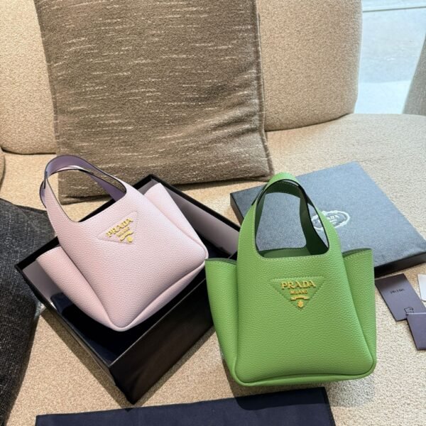PR Panier Small Green/Light Purple Leather - Bag