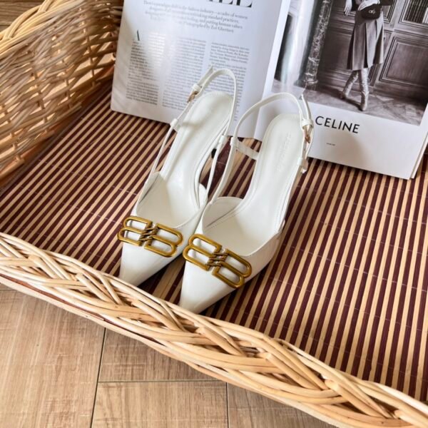 BAL Knife Slingback Pumps White - Heels
