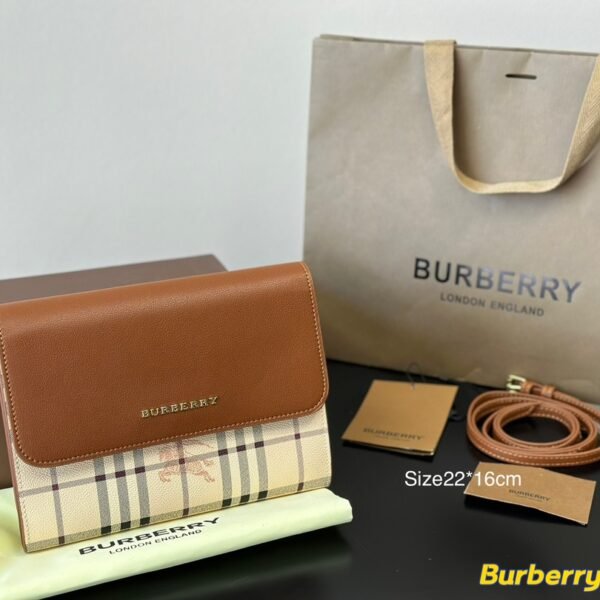 BBR Vintage Check and Leather Crossbody Bag - Bag