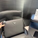 PR Saffiano Leather Pouch Black Leather – Bag