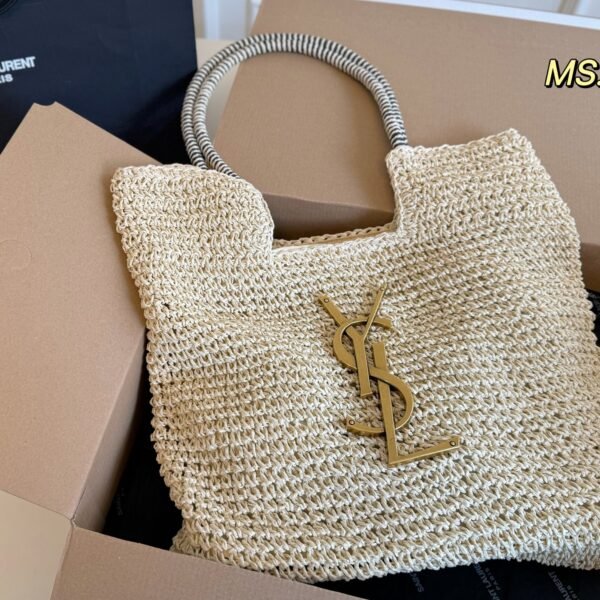 YSL Panier Medium Raffia - Bag