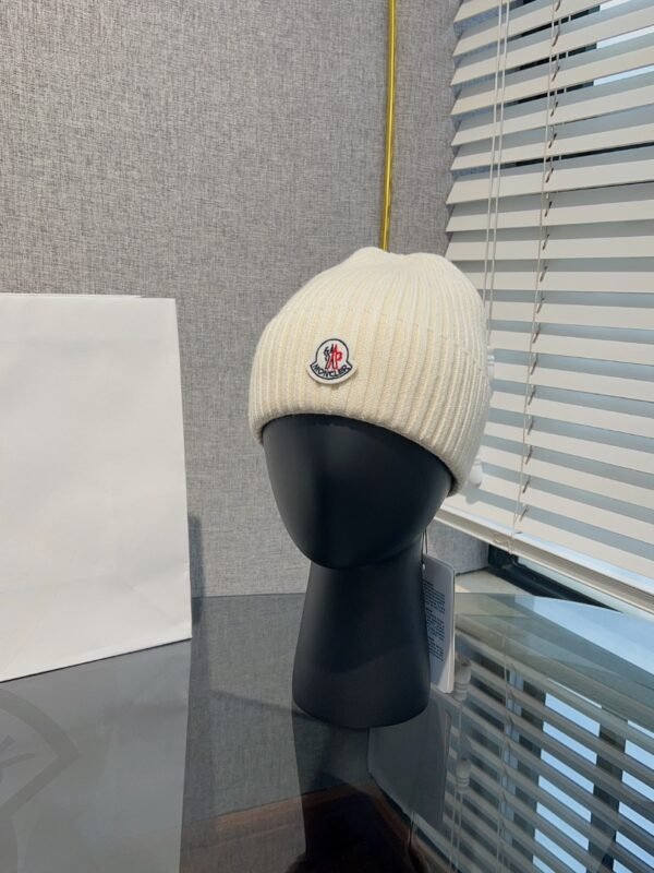 MCL Ribbed Wool Beanie Cream – Hut – Rot