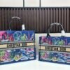 CD Book Tote Paris Large and Medium Embroidered Canvas - Bag