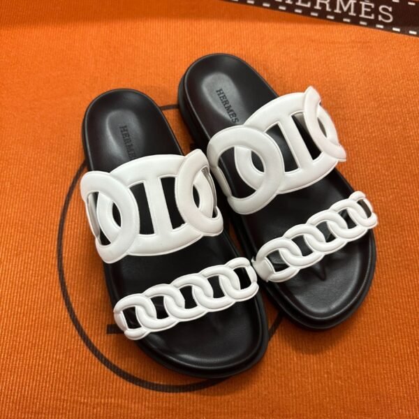 HM Oran Sandals White/Black - Slides