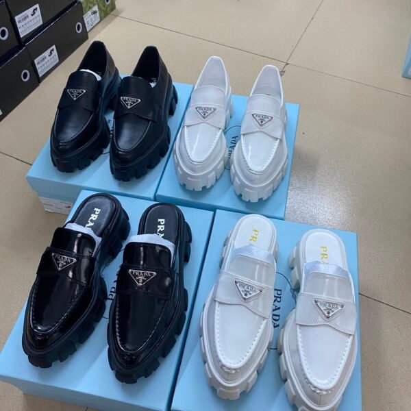 PR Monolith Loafers Black/White Leather - Shoes
