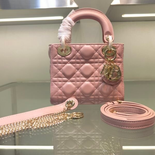 CD Lady CD Mini Pink Lambskin - Bag