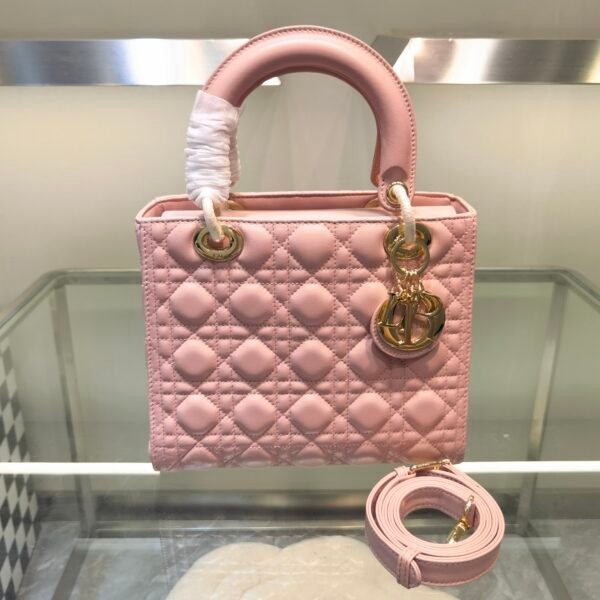 CD Lady CD Small Pink Cannage Leather - Bag