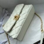 CC Pearl Crush Classic Flap White Lambskin – Bag