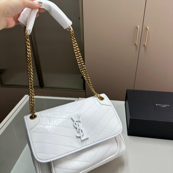 YSL Niki Medium White Leather - Bag