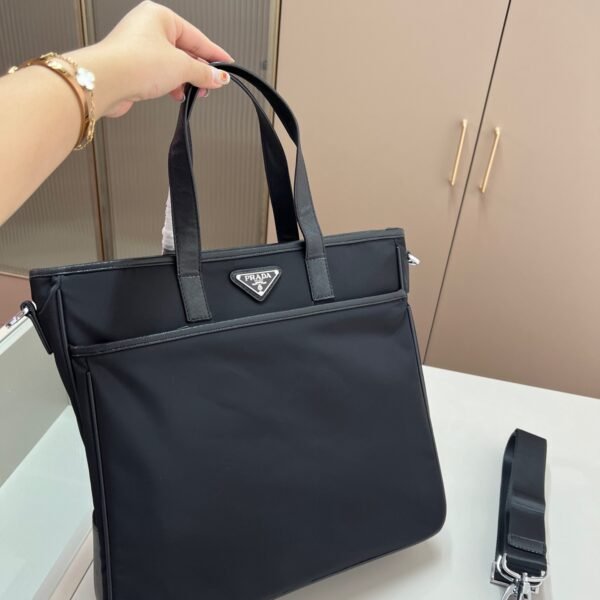 PR Saffiano Leather Briefcase Black Nylon - Bag