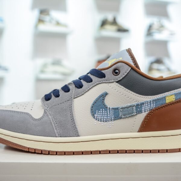 NK Air Jordan 1 Low SE Craft Grey/Brown - Sneakers