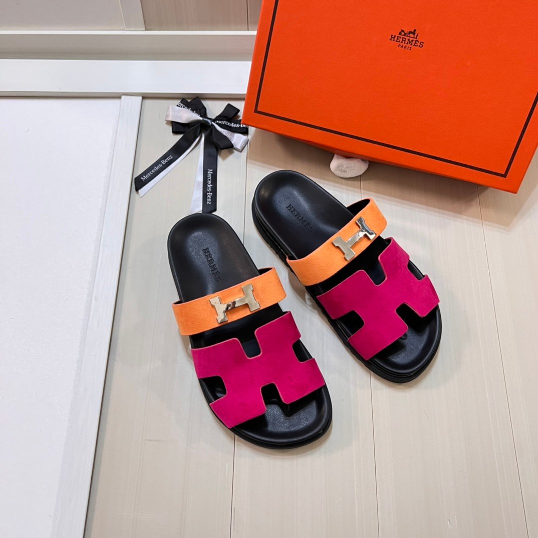 HM Izmir Sandals Orange/Pink Suede - Sandals - Image 3