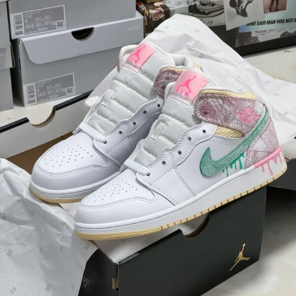 NK Air Jordan 1 Mid SE Paint Drip - Sneakers