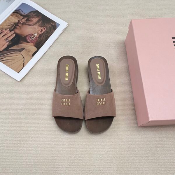 MIU Suede Platform Slides - Slides