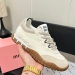 MIU Matelassé Sneakers – Sneakers – Tan