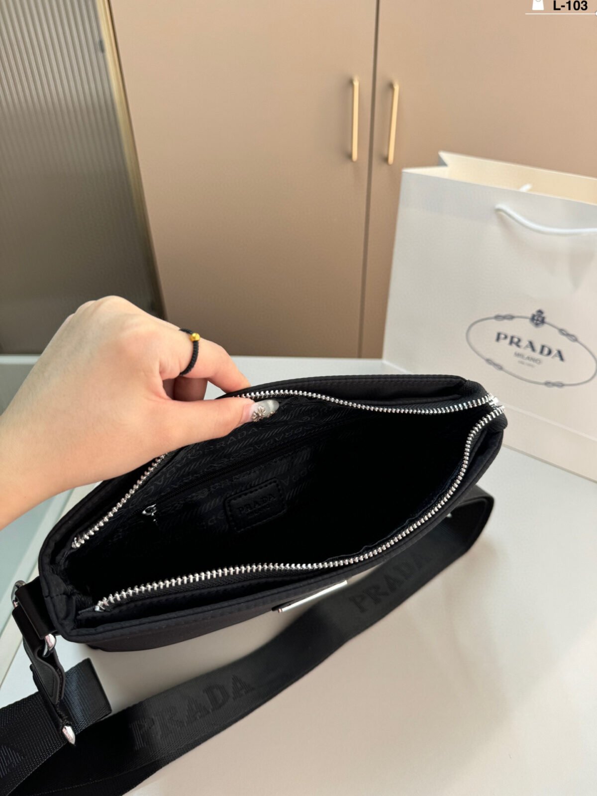 PR Nylon Messenger Black Nylon – Bag — 9