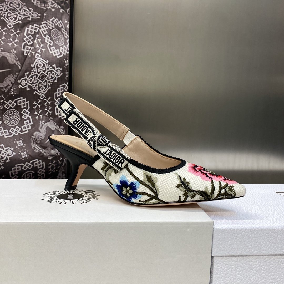 CD J'ACD Slingback Pump Embroidered Canvas - Heels - Image 6