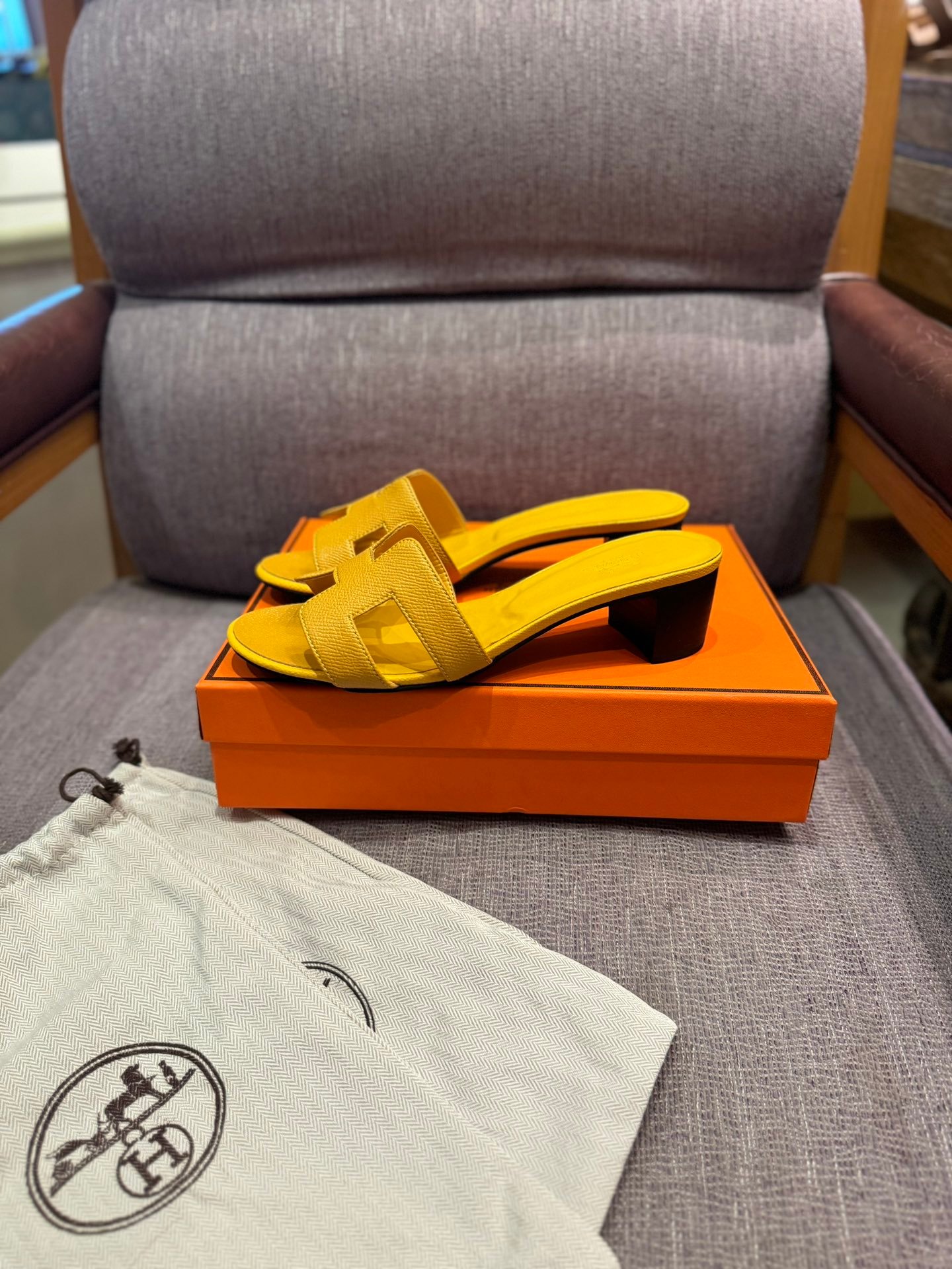 HM Oran Sandals Yellow Leather - Sandals
