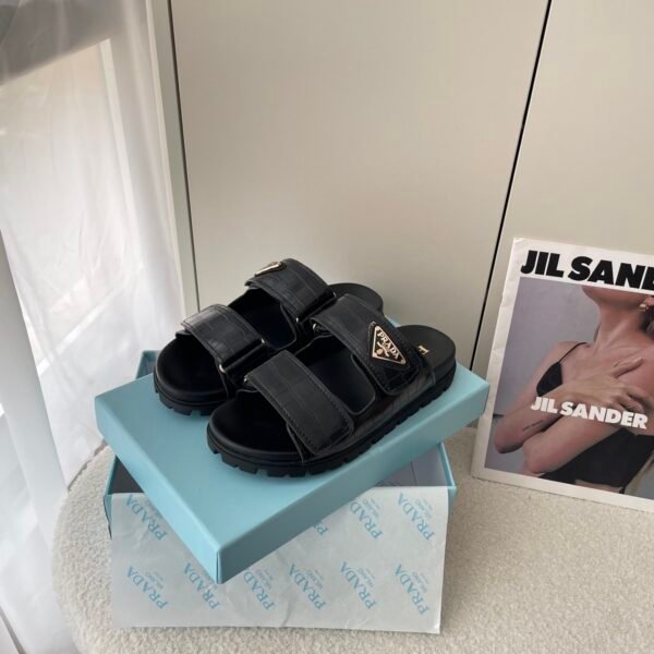 PR Crocodile-Embossed Sandals - Sandals