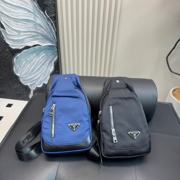 PR Re-Nylon Sling Bag Blue and Black Nylon - Bag