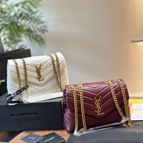 YSL Loulou Medium White Lambskin - Bag