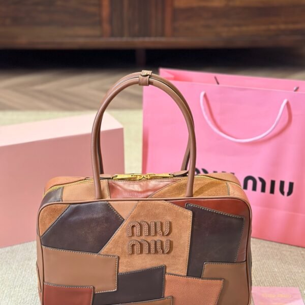 MIU Patchwork Top Handle Multicolor Leather - Bag