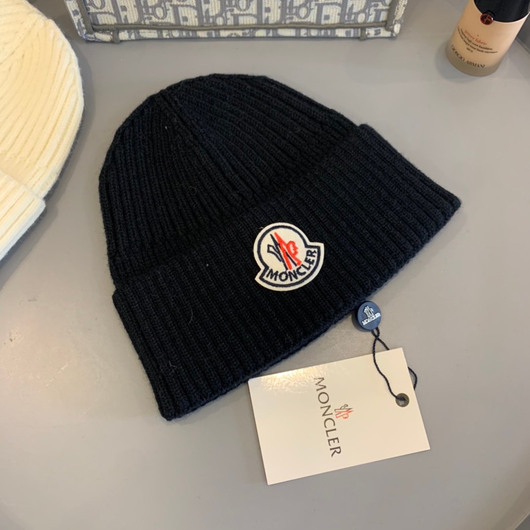 MCL Logo Patch Beanie Navy Wool - Hat - Image 3