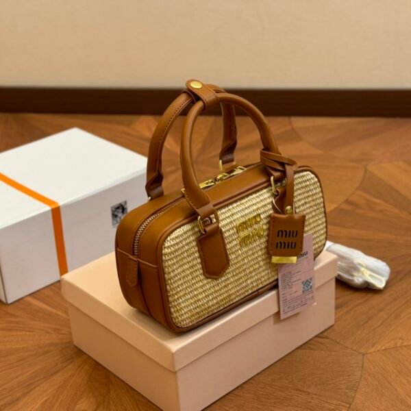 MIU Madras Top Handle Tan Wicker - Bag