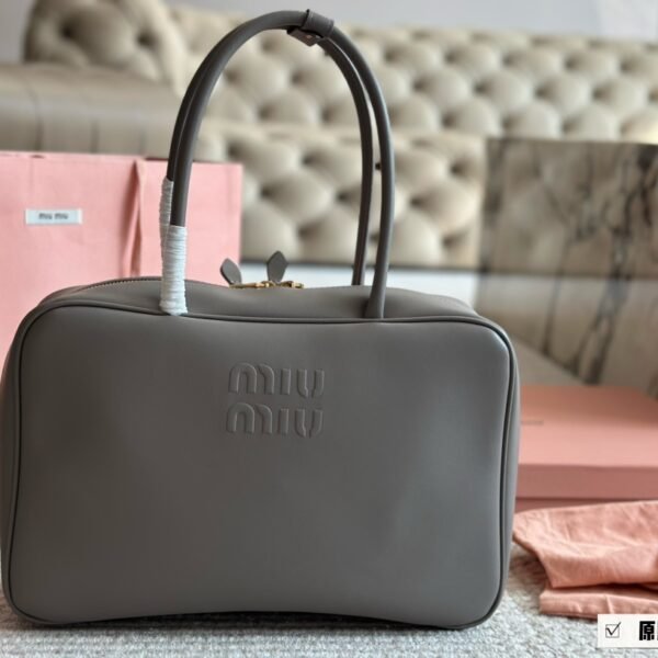 MIU Bowling Bag Grey Leather - Bag