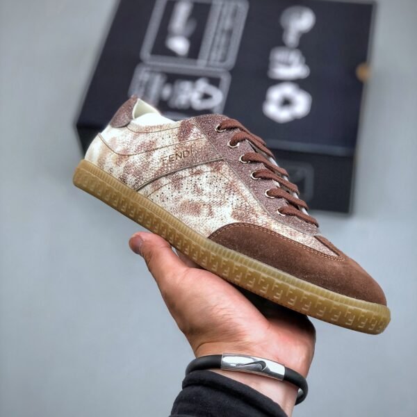 FD FD Flow Low-Top Brown/Beige Leather - Sneakers