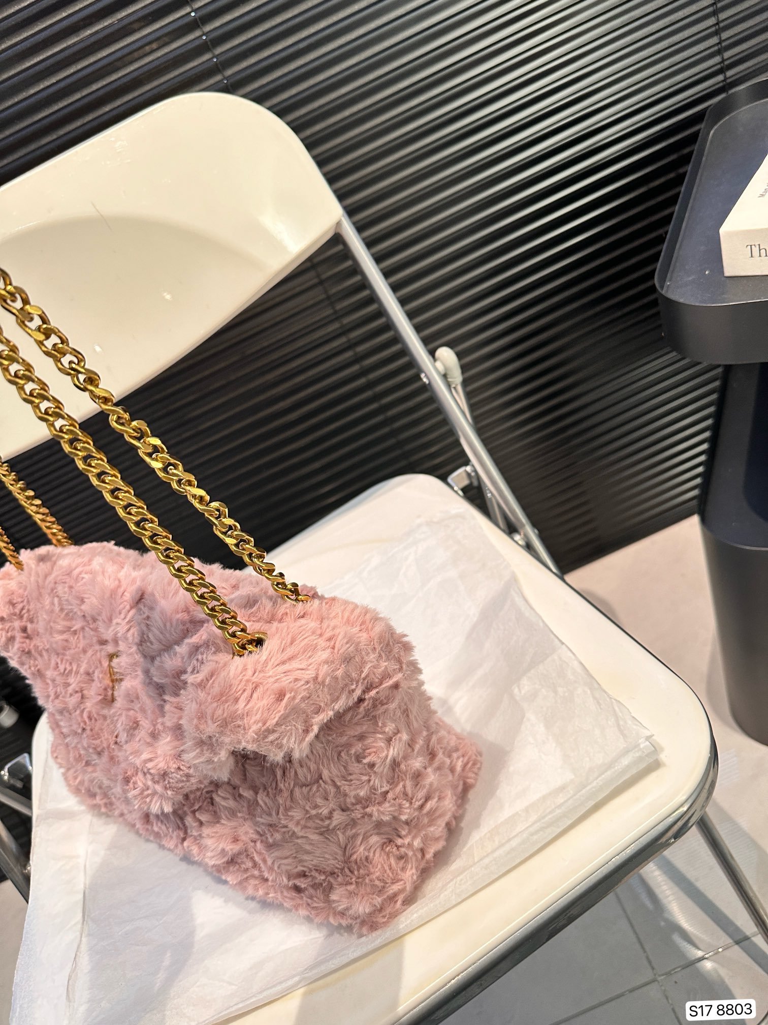 YSL Niki Medium Pink Lamb Fur - Bag - Image 5