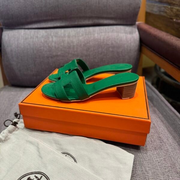HM Oran Sandals Green Leather - Sandals