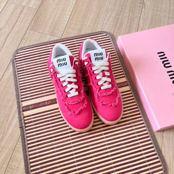 MIU Fringed Canvas Sneakers - Sneakers