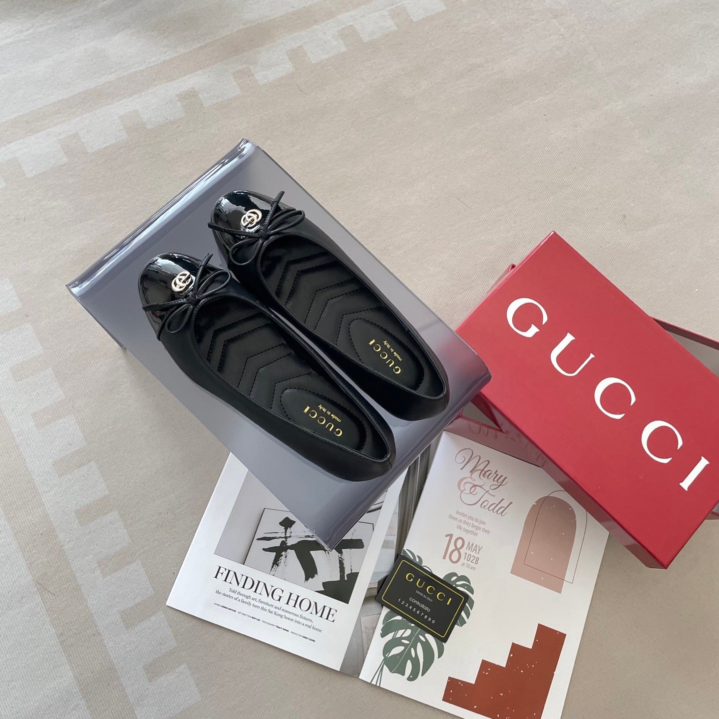 GG GG Marmont Ballet Flats Black Leather - Shoes - Image 4