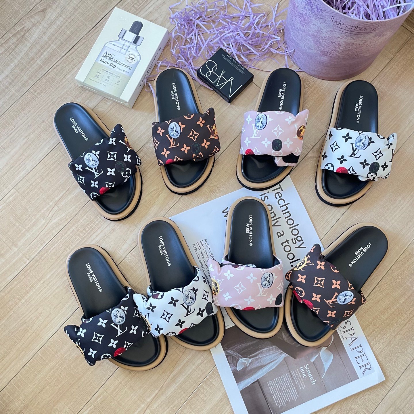 LV Pool Pillow Comfort Monogram - Slides - Image 3