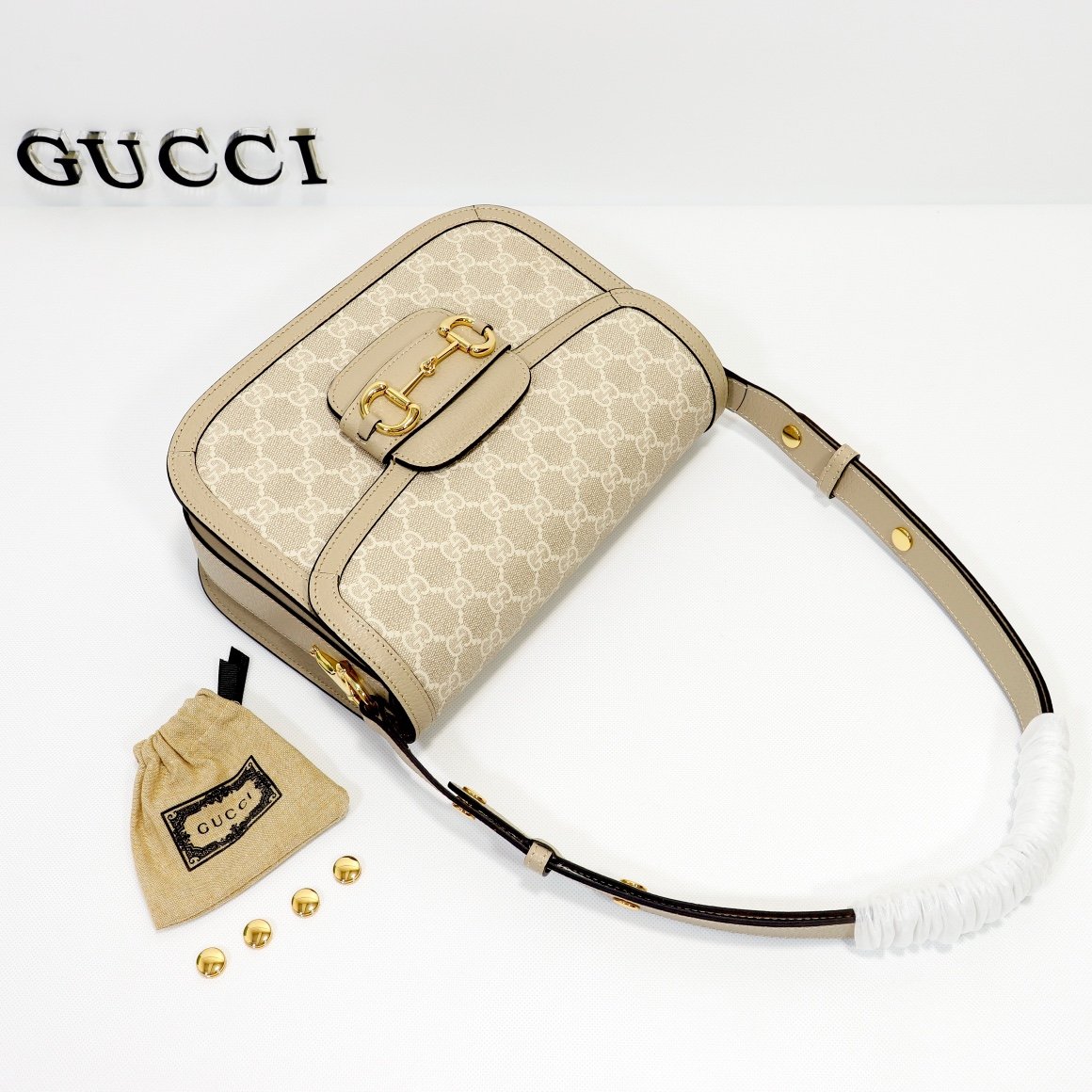 GG Horsebit 1955 Beige GG Supreme Canvas - Bag - Image 8
