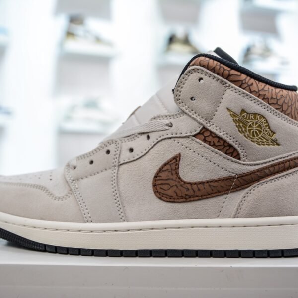 NK Air Jordan 1 Mid Elephant Print - Sneakers