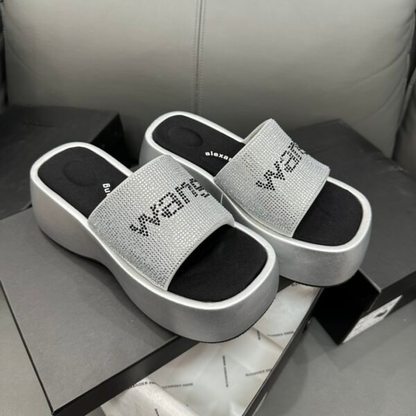 AMQ Wedge Rhinestone Slides - Slides