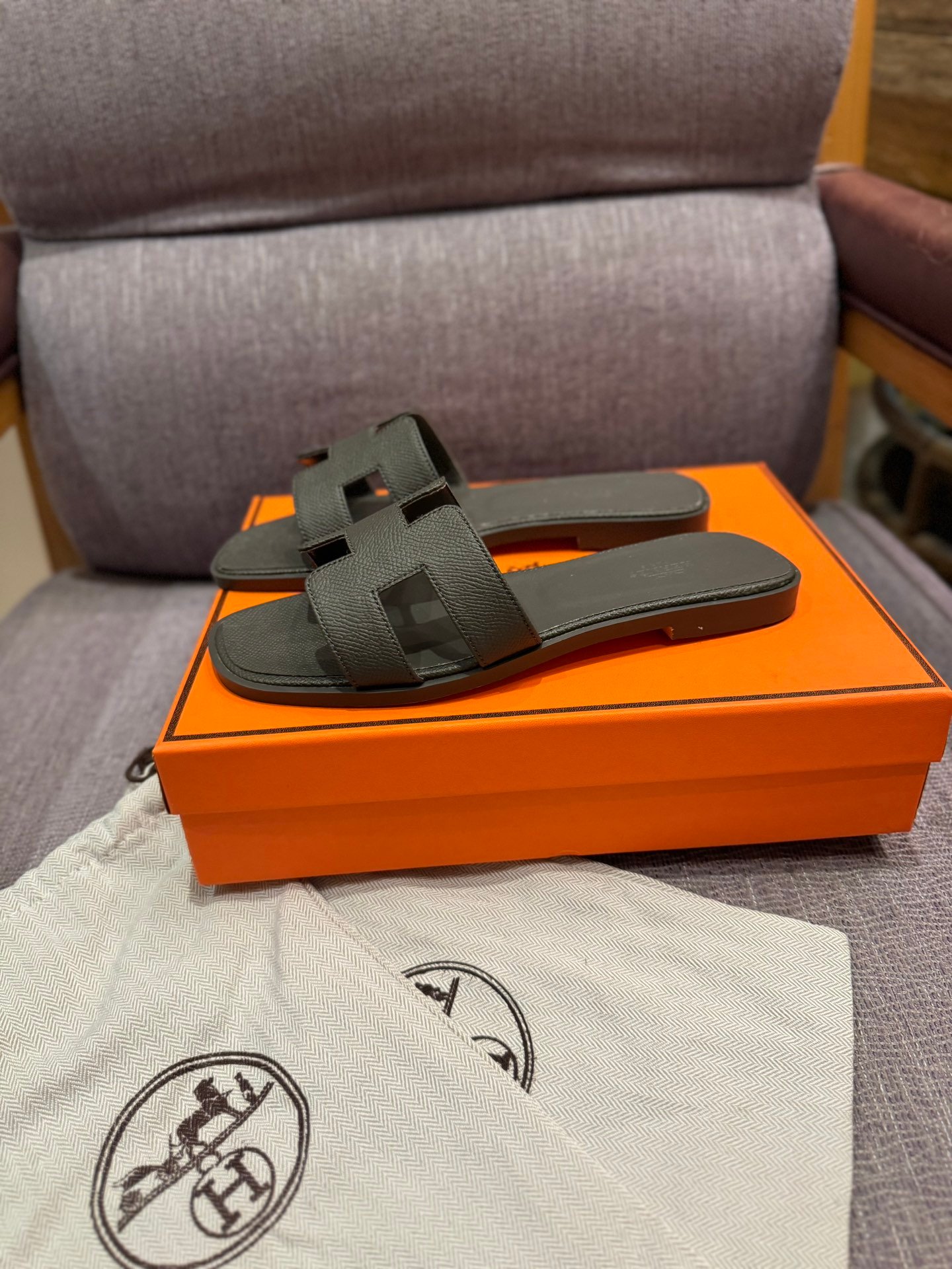 HM Oran Sandals Black Leather - Sandals
