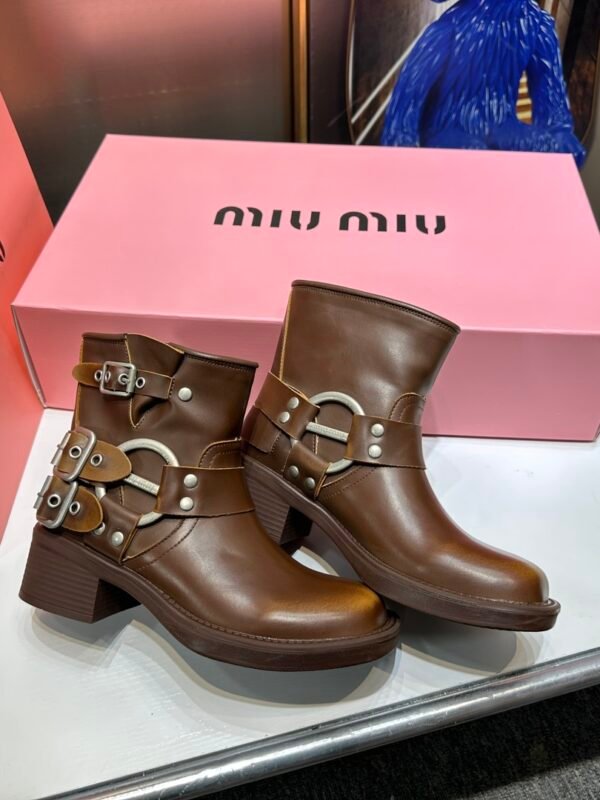 MIU Madras Buckle Ankle Boots – Stivali