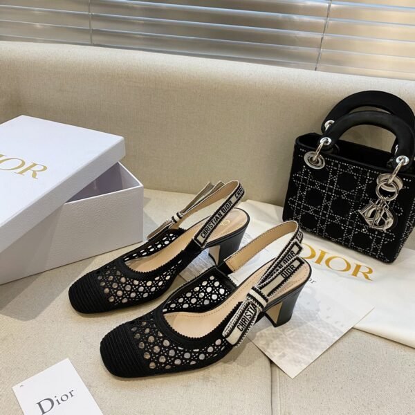 CD J'ACD Slingback Pumps Black Mesh - Heels