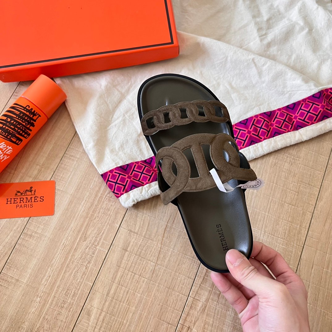 HM Chypre Brown Suede - Slides - Image 8