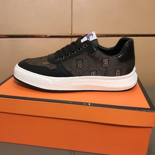 BBR Monogram Stripe E-canvas Sneakers Brown/Black - Sneakers