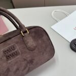 MIU Bowling Bag Brown Suede – Bag