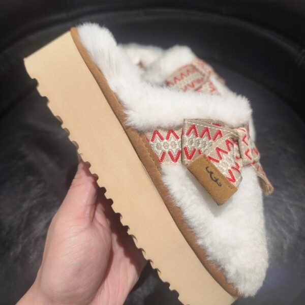 UGG Tasman X White/Red Shearling - Slides