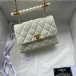 CC Pearl Crush Classic Flap White Lambskin – Bag